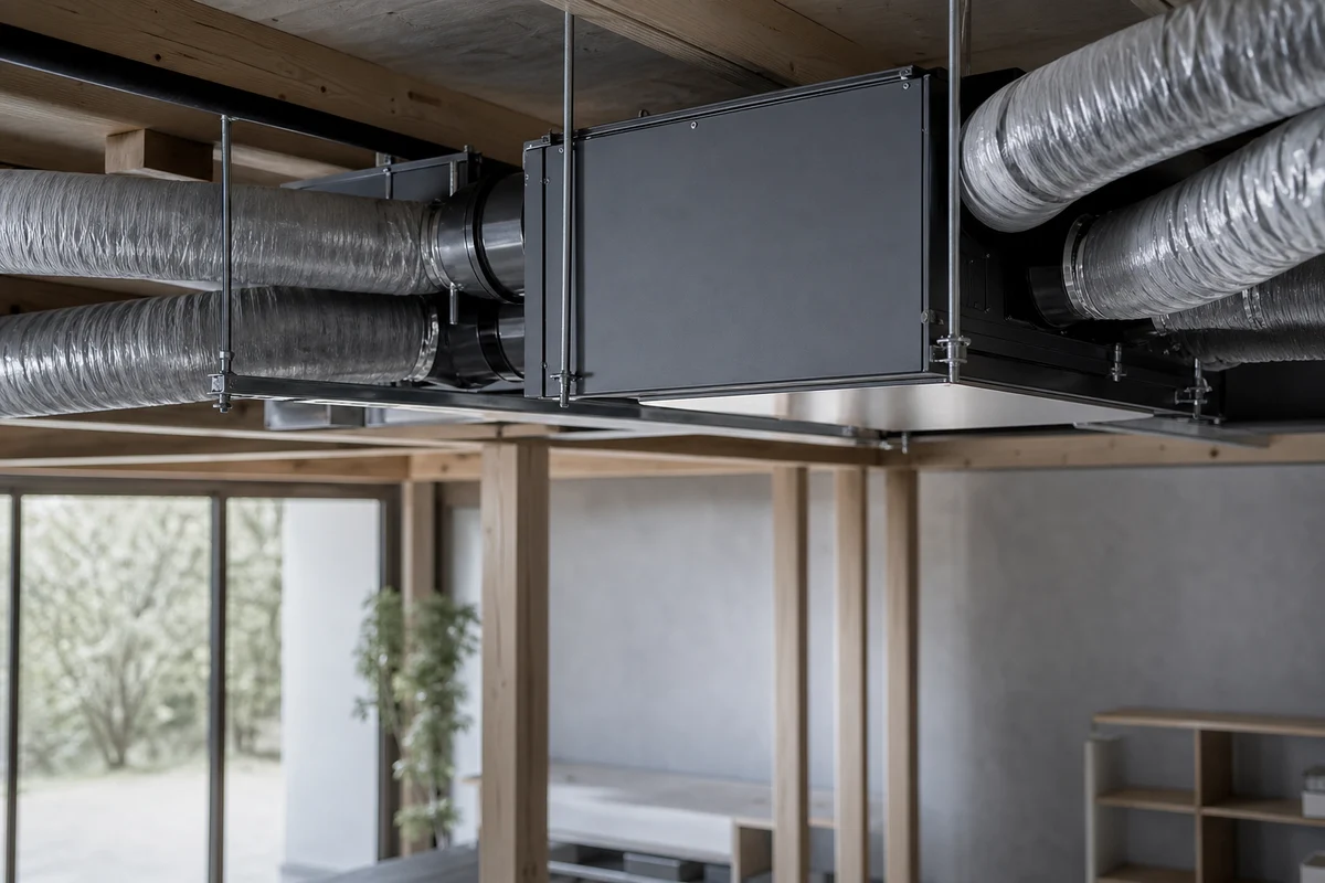 新製品や住設機器に関する記事のアイキャッチとして、建材のある現場を報道写真調で写した画像。
